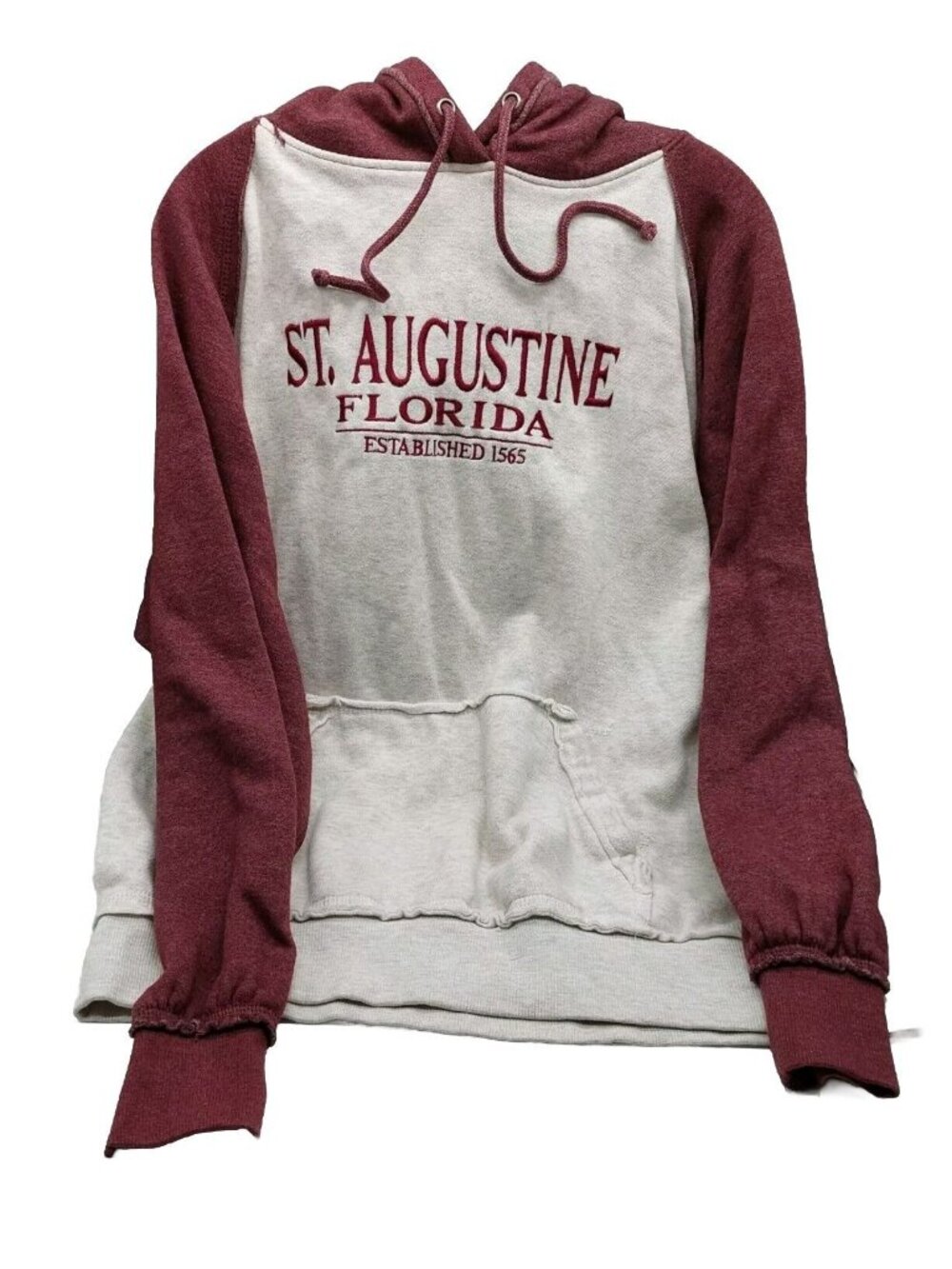St. Augustine FL Florida Sweatshirt Hoodie White Red Size Medium